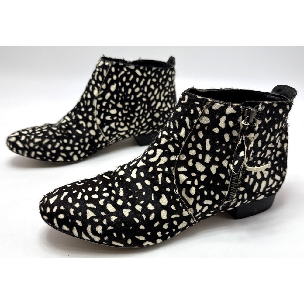 Dolce Vita Black & White Spot Print Ankle Booties